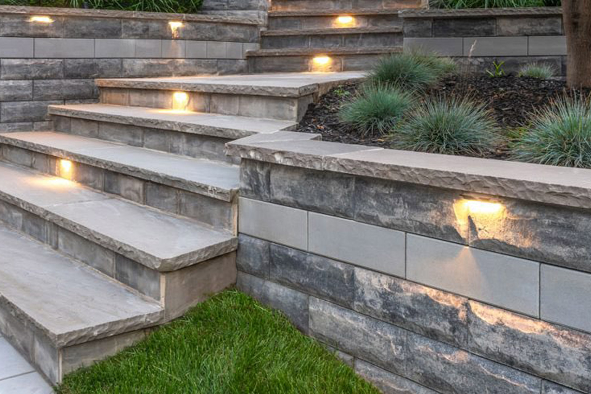 Stone-stairs-lights-landscaping